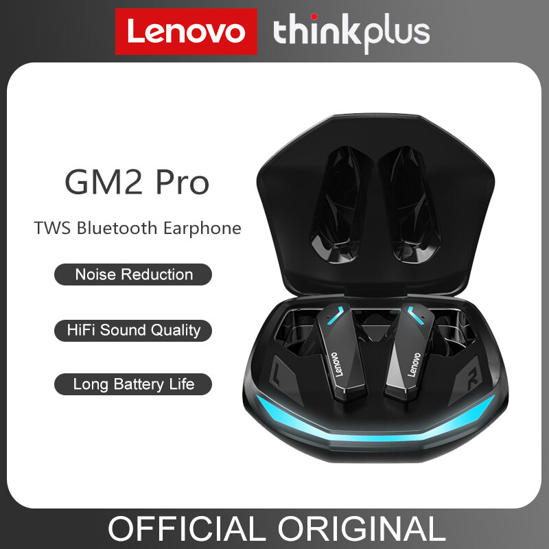 Original Lenovo GM2 Pro 5.3 Earphone Bluetooth Wireless Earbuds Low Latency Headphones HD Call Dual Mode Gaming Headset