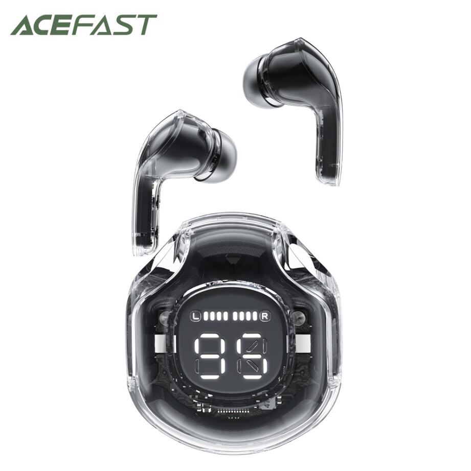 ACEFAST T8 TWS Earphone Wireless Bluetooth 5.3 Headphones Sport Gaming Headsets Noise Reduction Earbuds LED Digital Display High-Fidelity Stereo Earphones With Mic Bass Touch Control Headphones For Al