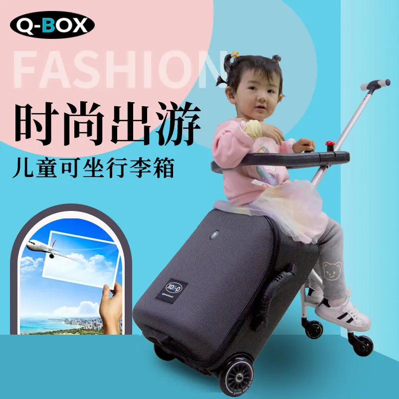 Mi Same Style Luggage Children Can Sit Riding Trolley Travel Slip Baby Stroller Travel Artifact Baby Boarding Case