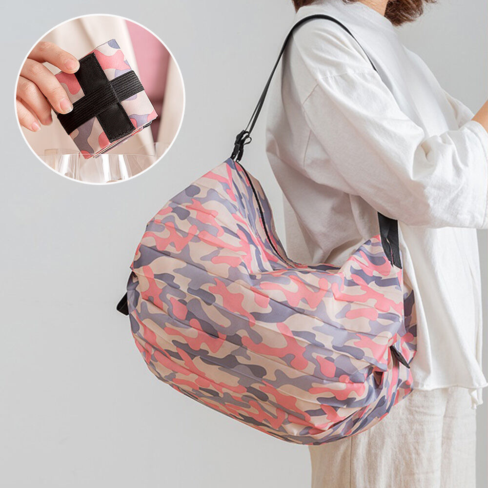 Foldable Shopping Bag Supermarket Canvas Bag Large-Capacity Portable Waterproof Grocery Storage Bag For Outdoor Travel