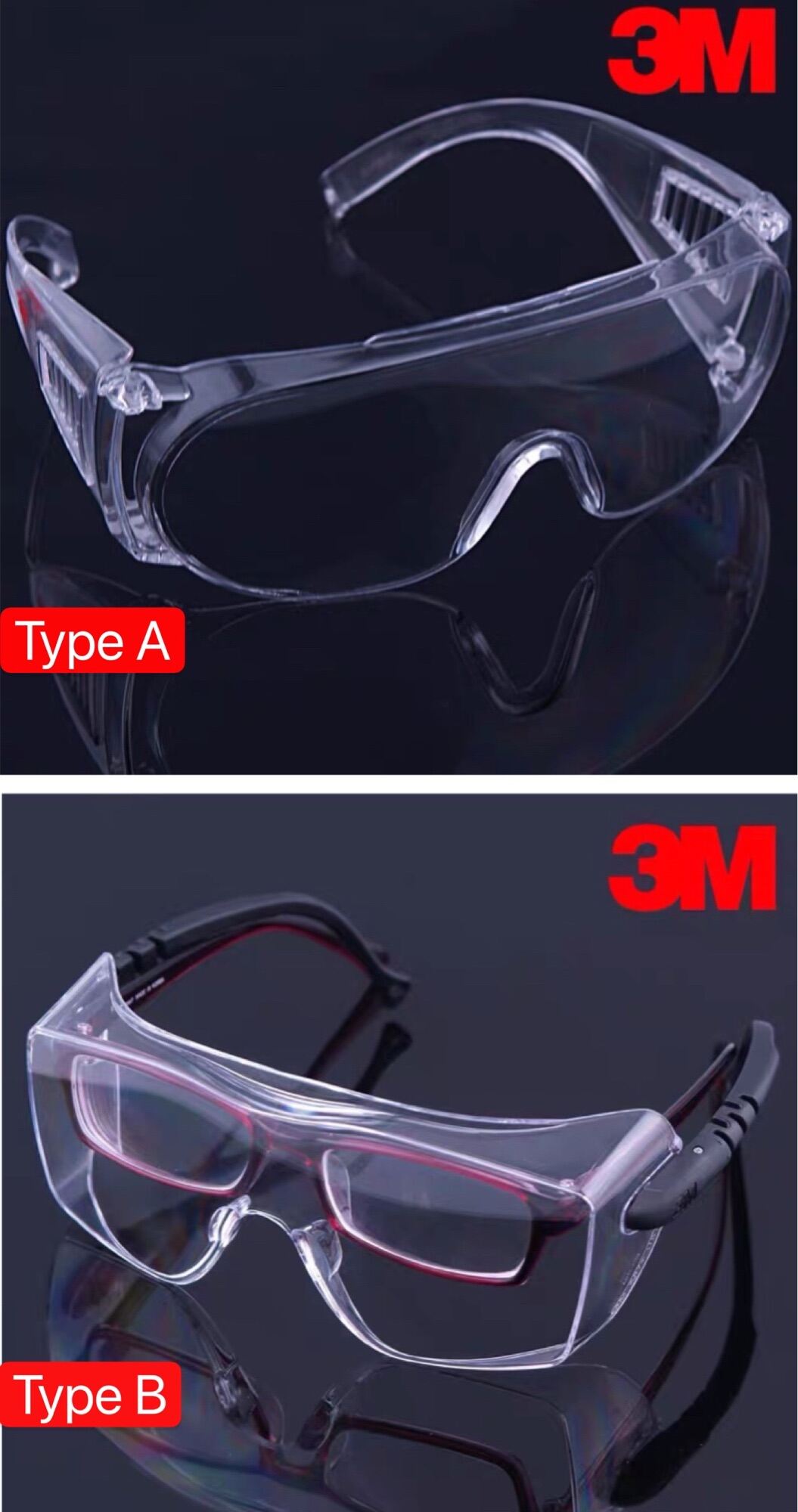 3M safety goggles glasses eye protective shield 1611/12308