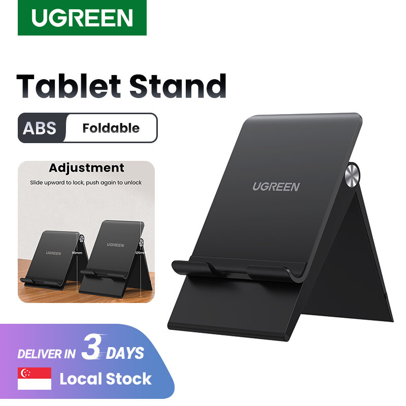 UGREEN Tablet Stand Holder Foldable Desktop Stand Protable Holder Adjustable Charging Dock Compatible for Phones, iPad, iPad Pro 11 Inch, iPad Mini 5 4 3 2, iPad Air, Nintendo Switch