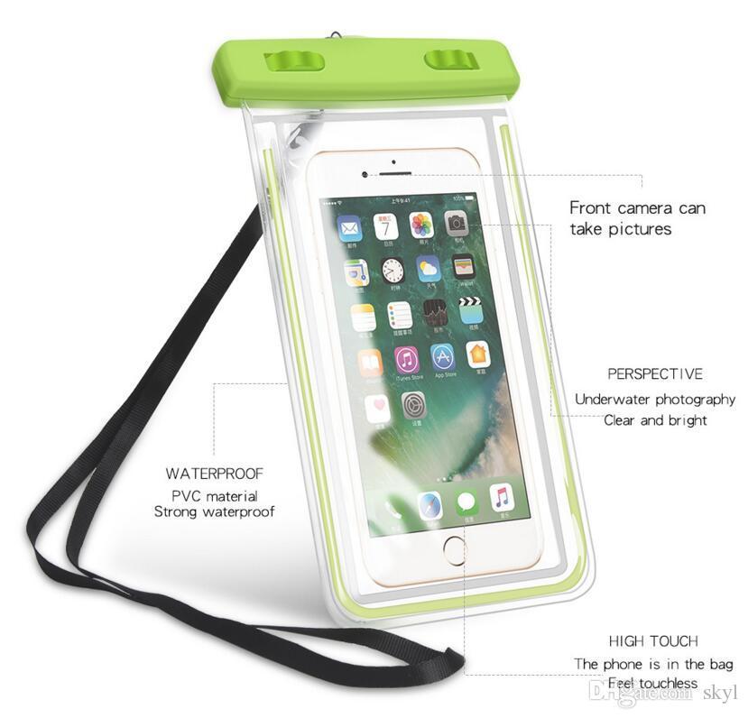 Waterproof Smartphone Pouch phone case Great For Swimming Jogging Diving Gifts Armband with lanyard Universal