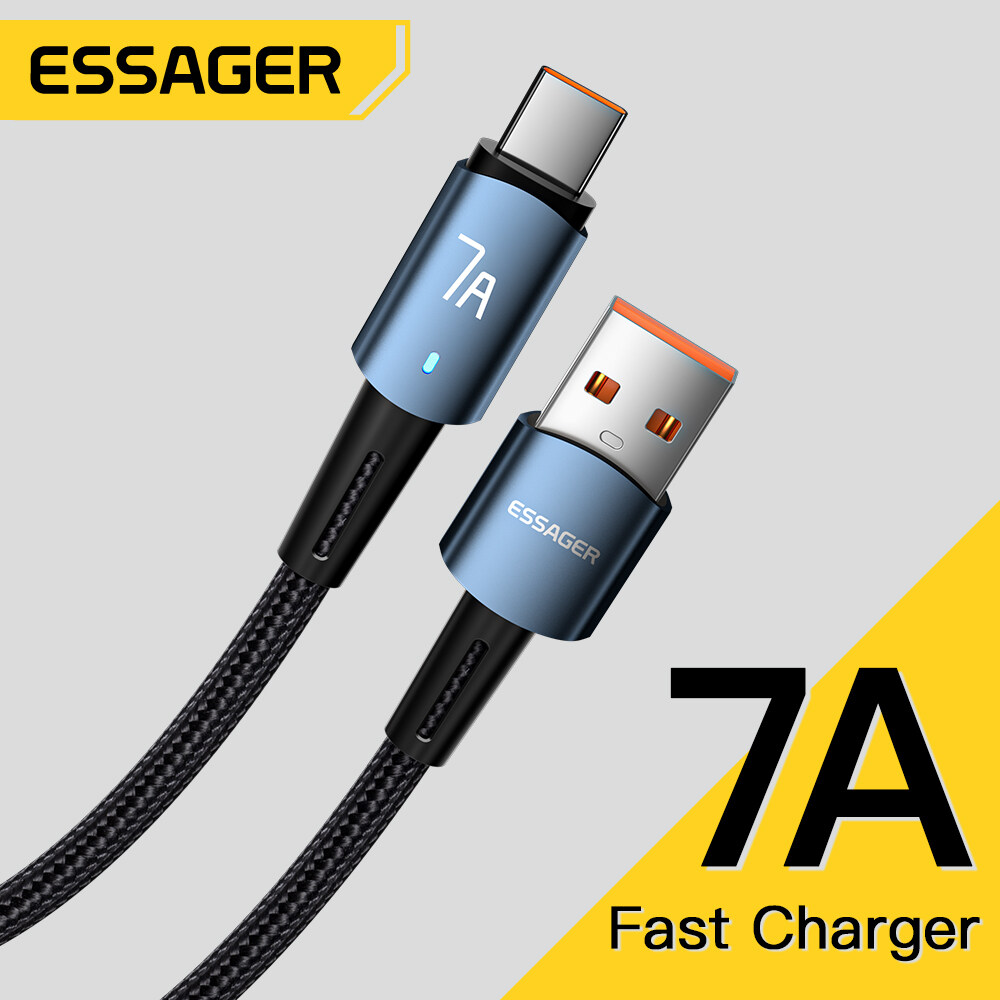 Essager 7A 66W Type C USB Cable Super-Fast Charge Cable for Huawei Mate 40 30 Xiaomi Samsung Fast Charging USB Type C  Cables Data Cord