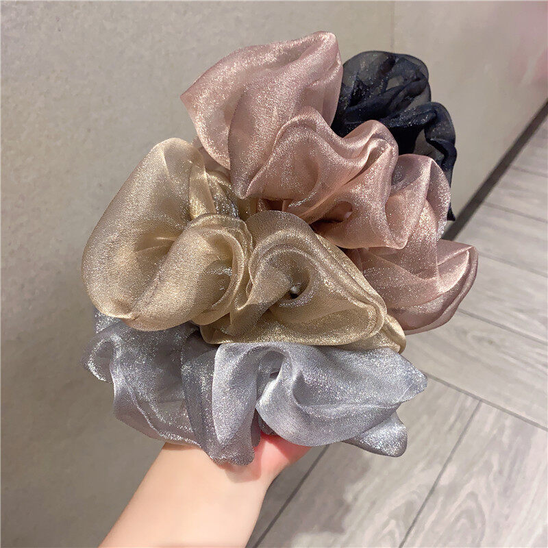 Fashion Organza mesh hair Scrunchies big girls hair ropes korean style