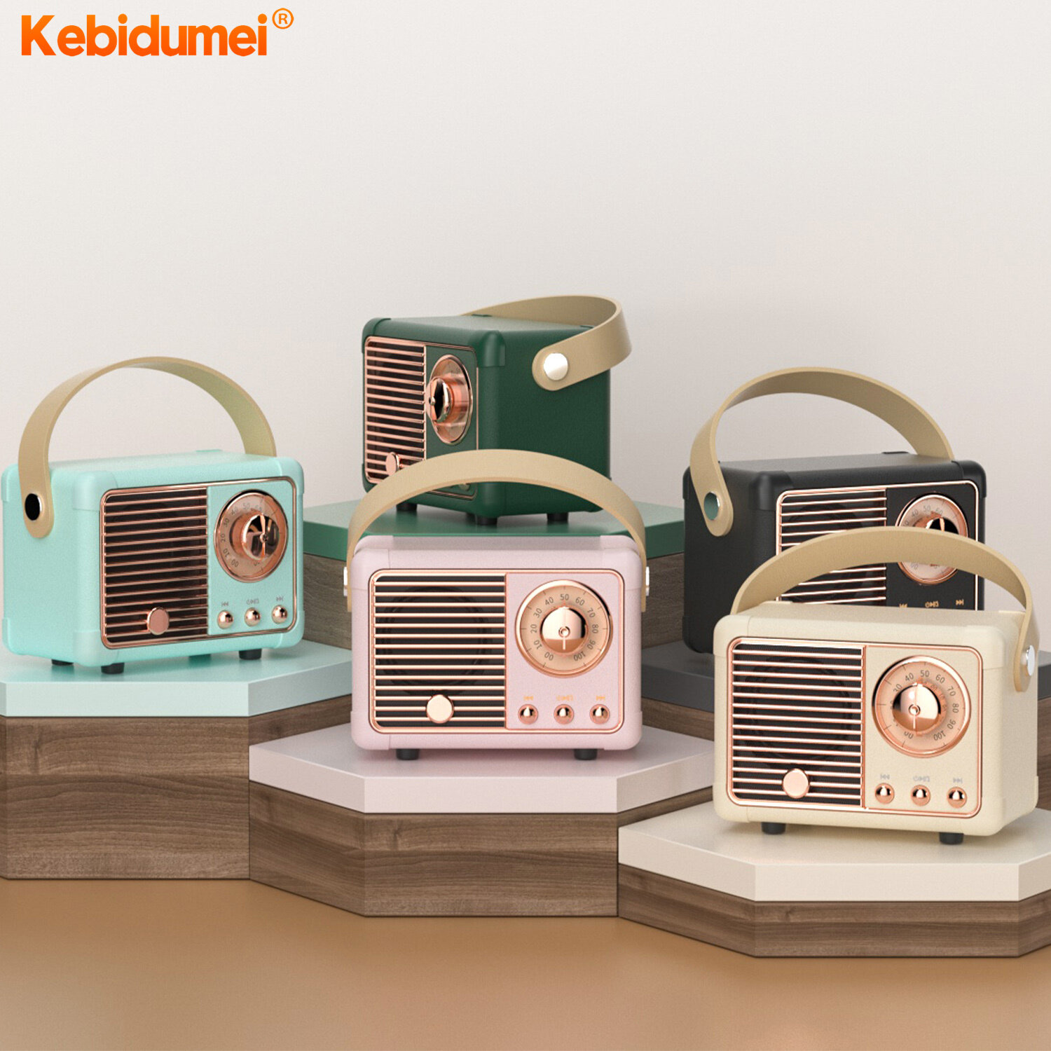 Kebidumei Retro Bluetooth Speaker HM11 Classical Retro Music Player Sound Stereo Portable Decoration Mini Speakers Travel Music Player