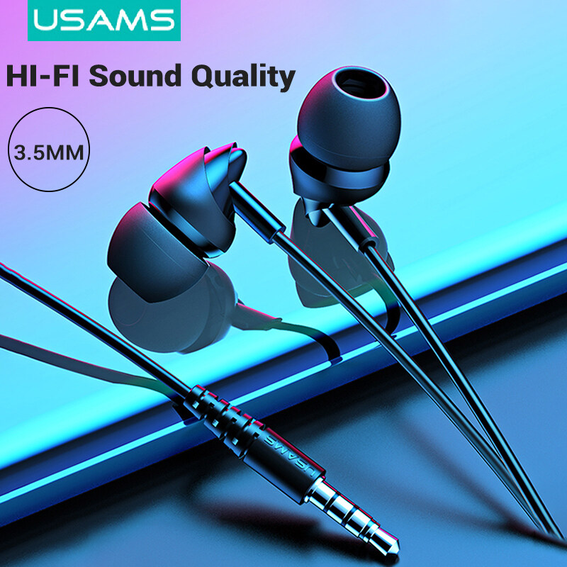 USAMS 3.5MM in-Ear Headphones With Build-in Mic HI-FI Sound Quality 1.2M