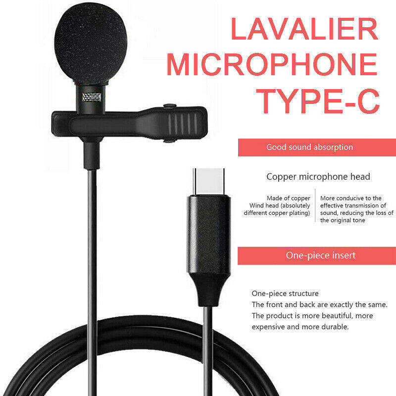 Mobile Phone Lavalier Clip on Omni directional Microphone MIC Type C Equipment