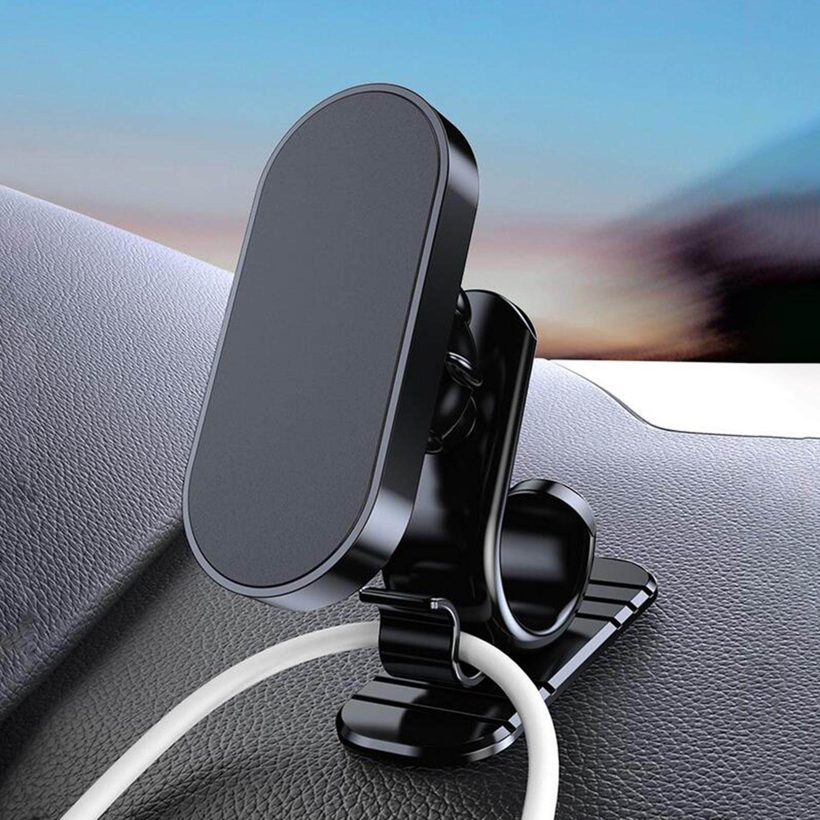 milageto Magnetic Car Phone Holder with 2 Metal Plates Hands Free Cellphone Stand