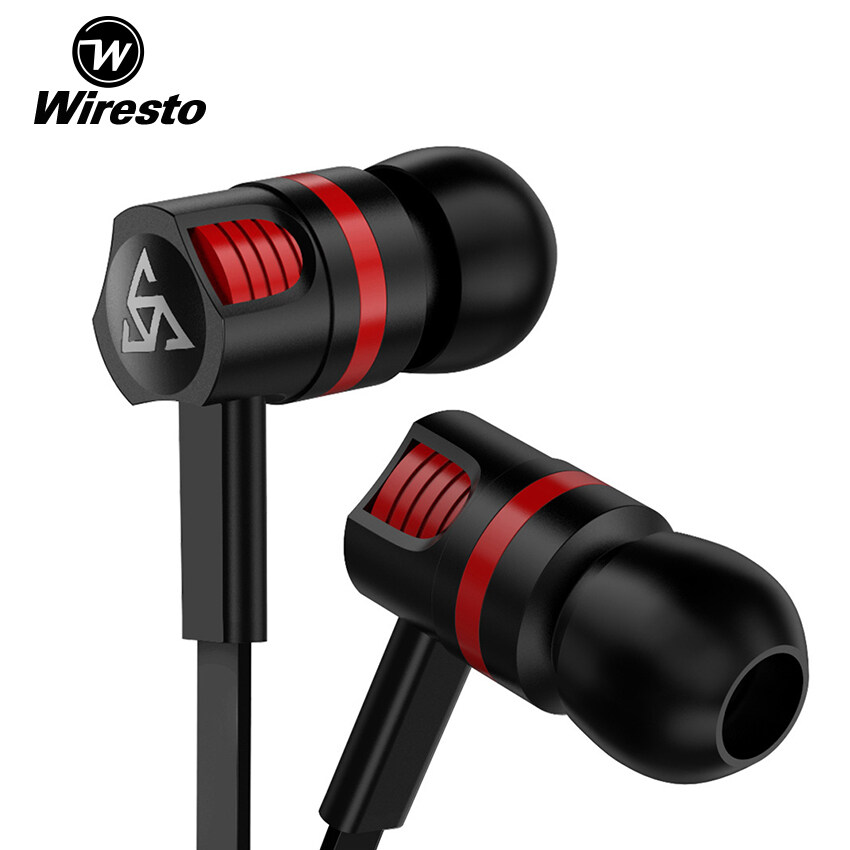 Wiresto In-Ear Headphone 3.5mm Wired Earbuds Sport Earphone Stereo Jack Wired Music Headset HIFI Sound Quality Headphone  No Ear Pain Earphones with HD Microphone