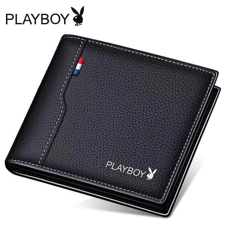 Playboy Genuine Leather Wallet Men's Bi-Fold Credit Card Holder Wallet Short Men's Wallet Portemonnee Men's Wallet