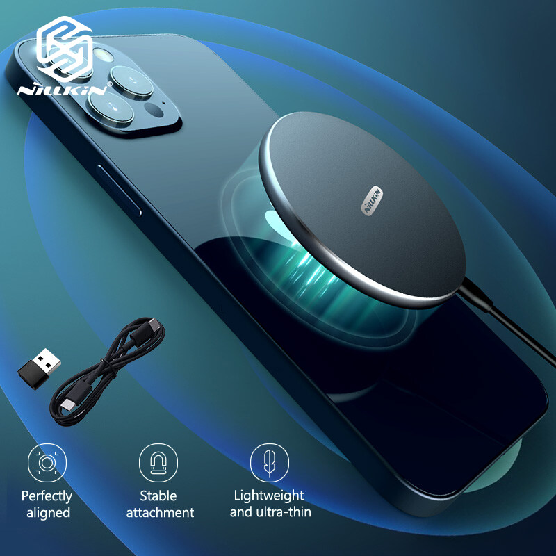 Nillkin 7.5w 2.5D arc edge Magsafe magnetic wireless charging for iPhone 12 / 12 mini / 12 Pro / 12 Pro Max Samsung galaxy Note 20 Ultra Xiaomi Mi 10 Wireless Charging Portable