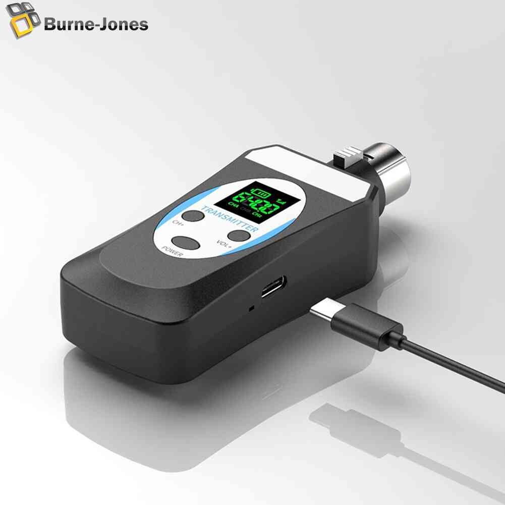 Wireless Microphone System Receiver Rechargeable Wireless Mic System Converter Noise Reduction With HD Display for Large Stage KTV