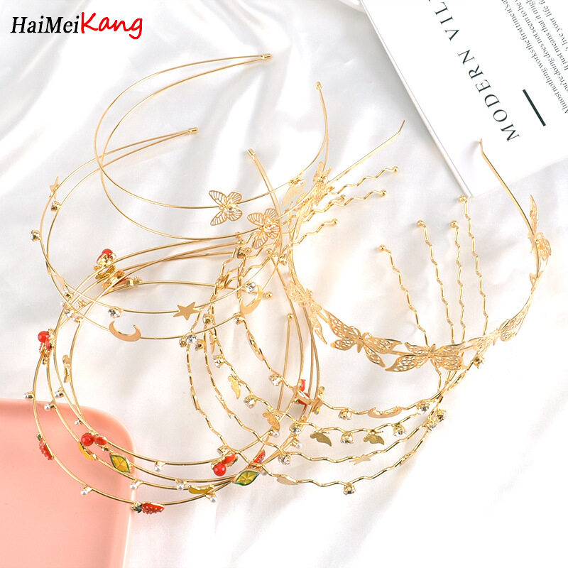 1Pc Alloy Rhinestone Headband Temperament Alloy Hairband Hair Accessories for Women Korean Hair Hoop