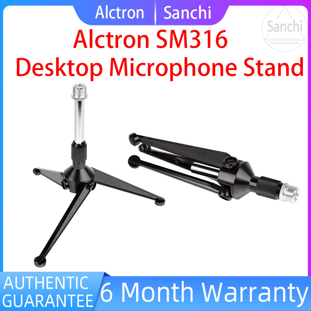 Sanchi Original Alctron SM316 New Small Adjustable Height Desktop Tripod Folding Metal Microphone Stand Desktop Stand for Heavy Duty Microphone