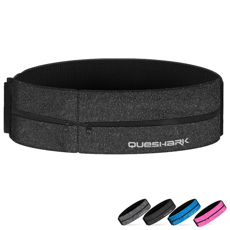 Queshark Trail Running Belt Bag Men Women Sports Waist Bag Reflective Fanny Pack Gym Invisible Phone Bag Wasit Pouch With Keychain