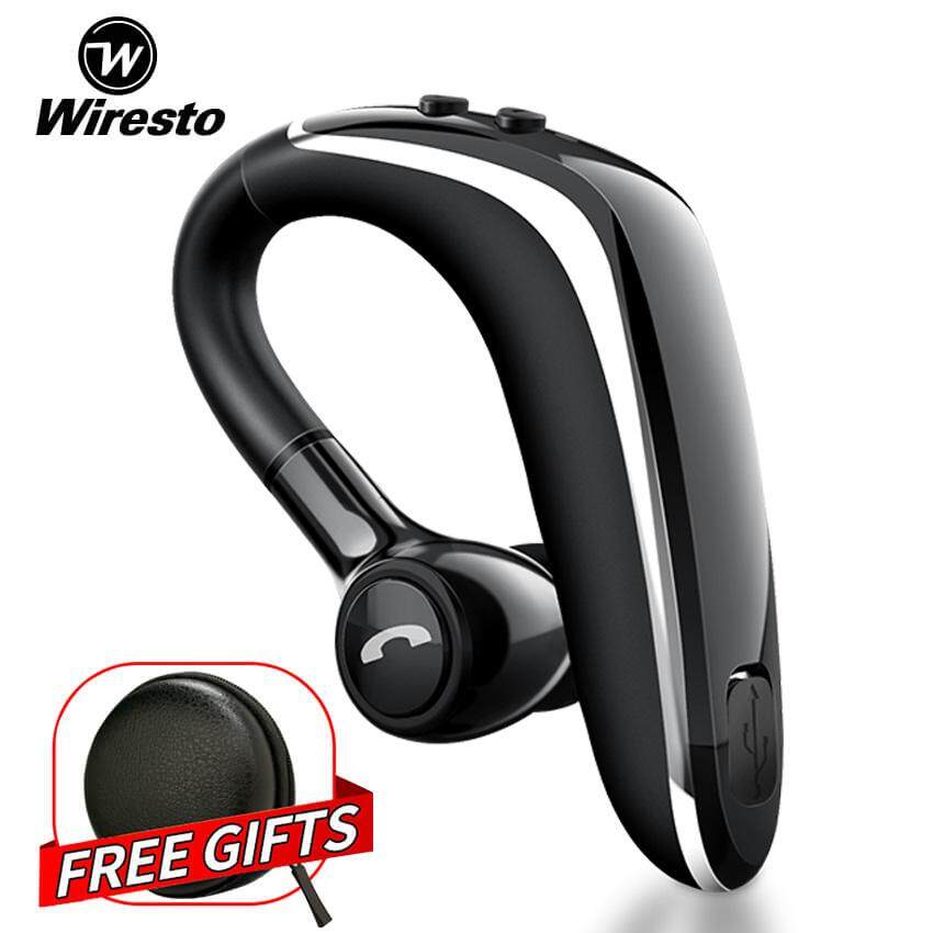 Wiresto Wireless Earbud Bluetooth Headset Mini Stereo Sport Earphone Business Invisible Headphone Noise Canceling Earpiece with Microphone for Car Trucker Driving