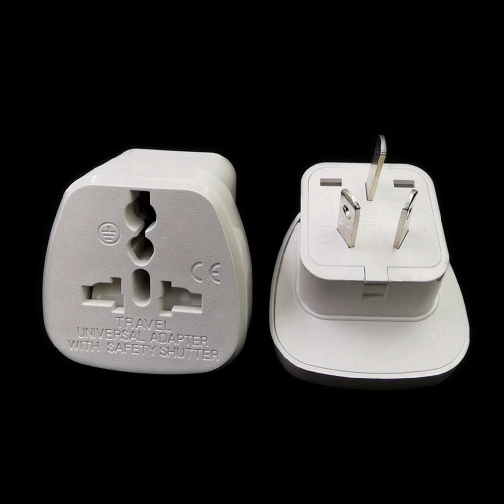 Australia New Zealand Travel Adapter 3-pins Electric Plug,Universal US/UK/EU Socket To AU NZ China Converter White/Black
