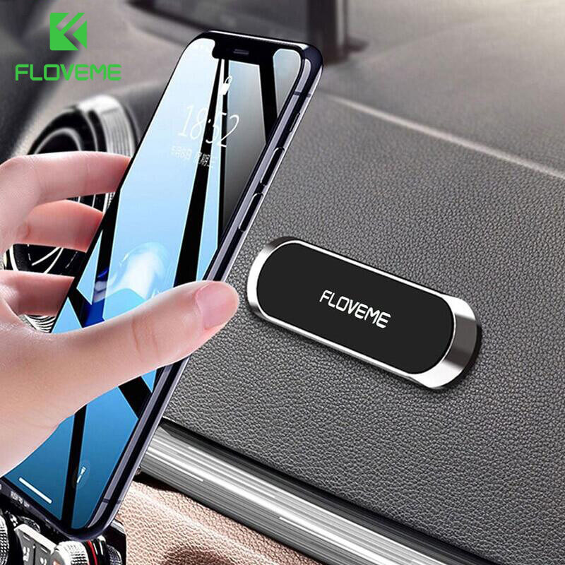 FLOVEME Mini Magnetic Car Phone Holder Stand For OPPO Samsung Xiaomi Wall Metal Magnet Car Mount Dashboard Holder