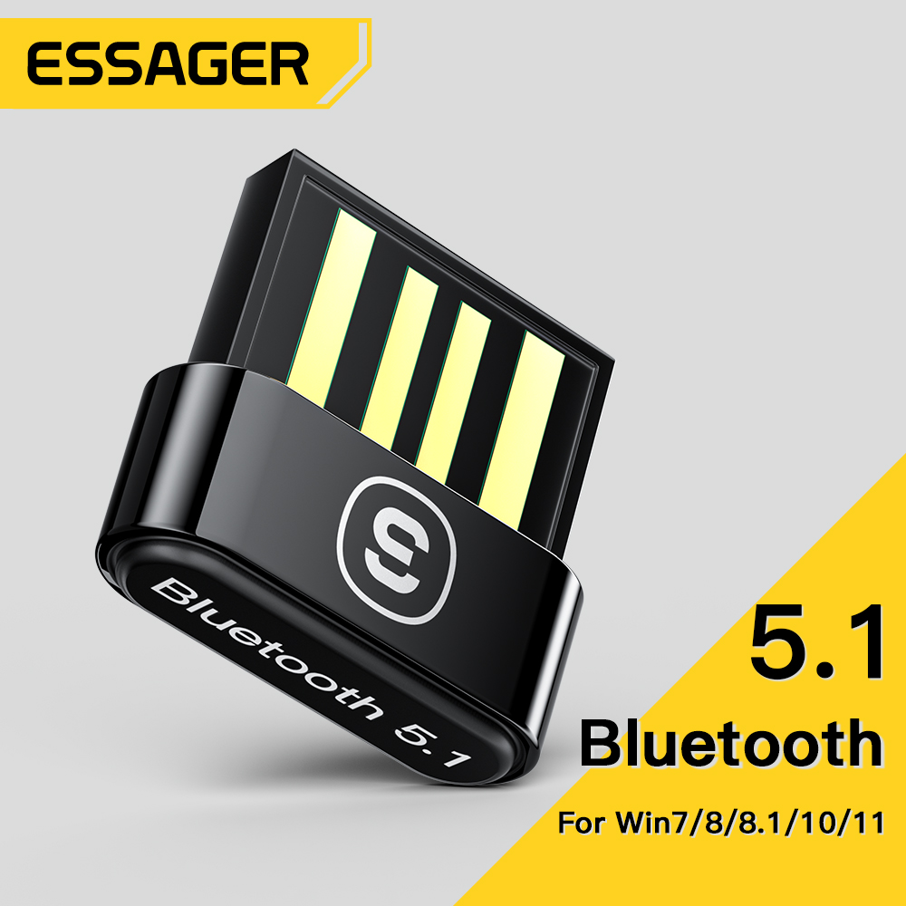 Essager USB Bluetooth 5.1 Adapter Receiver BT5.Dongle for PC Wireless Mouse Bluetooth Earphone Headset Speaker Laptop Computer