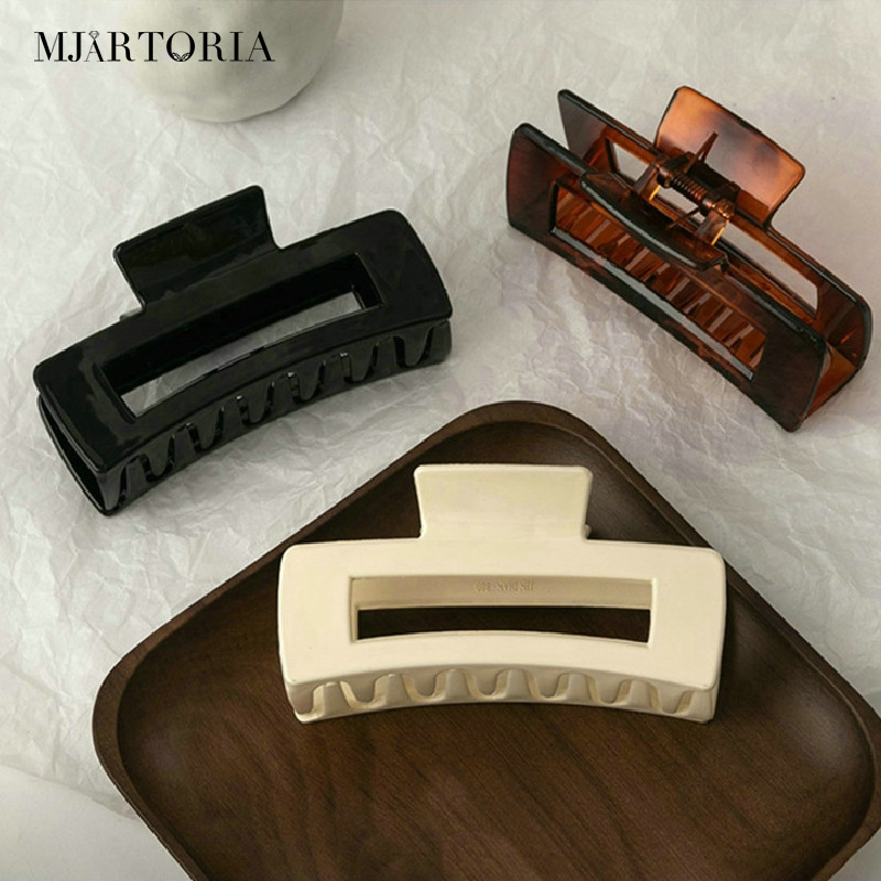 MJartoria Big Hair Claws Korean Hair Clamp Square Hairpins Shower Clamps Shark Clip Fashion Hair Accessories