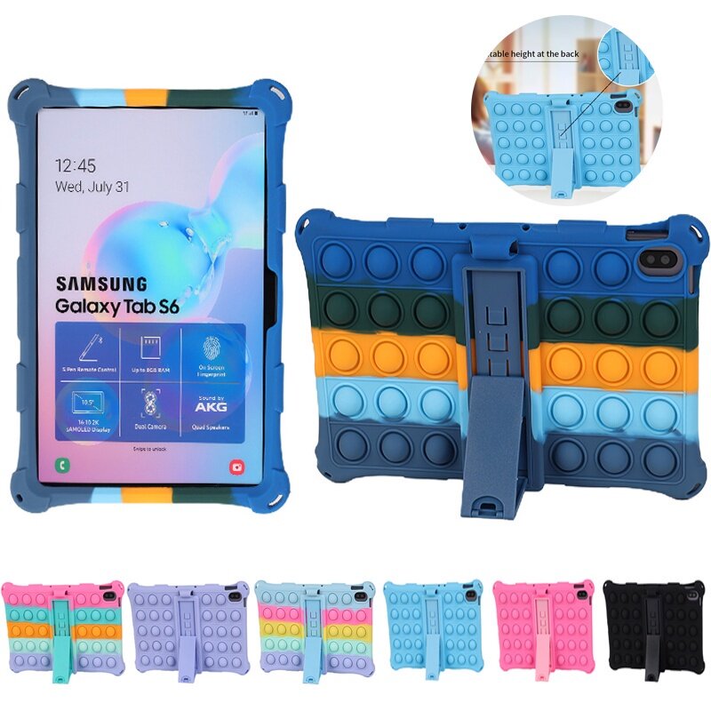 Realme Pad 10.4 2021 Soft Bubble Silicone Cute Case Kids Pop Kickstand Fidget Toy TPU Soft Cover Realme Pad 10.4"