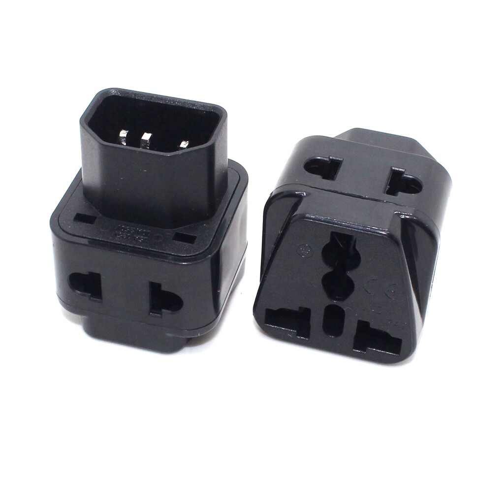 IEC 320 C14 UPS Power Connector Plug, 10A 250V Universal Female AU/US/UK/EU Socket To C14 Male Converter Power Adapter Black/White