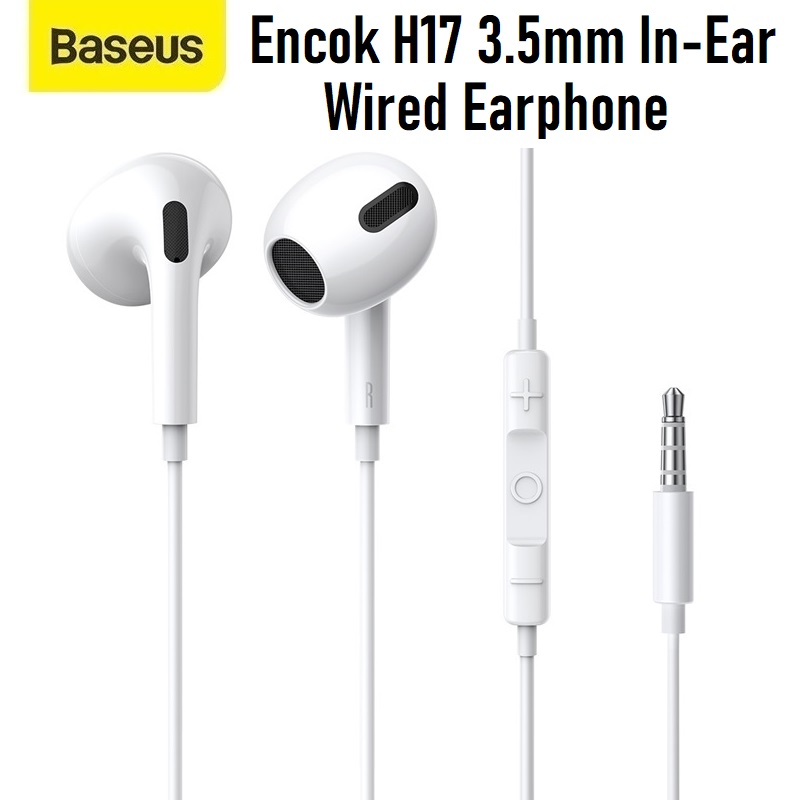 Baseus Encok H17 3.5mm Wired In-Ear Lateral Earphone Earpiece Headset Headphone Volume Control Mic