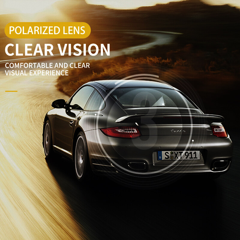 IMPALA PG036NW Fashion Polarized Night Vision Glasses for Men Women Driving Cycling at Night Anti-Glare Anti High Beam See More Clearly at Night UV Protection Resin Lens Can't Broken