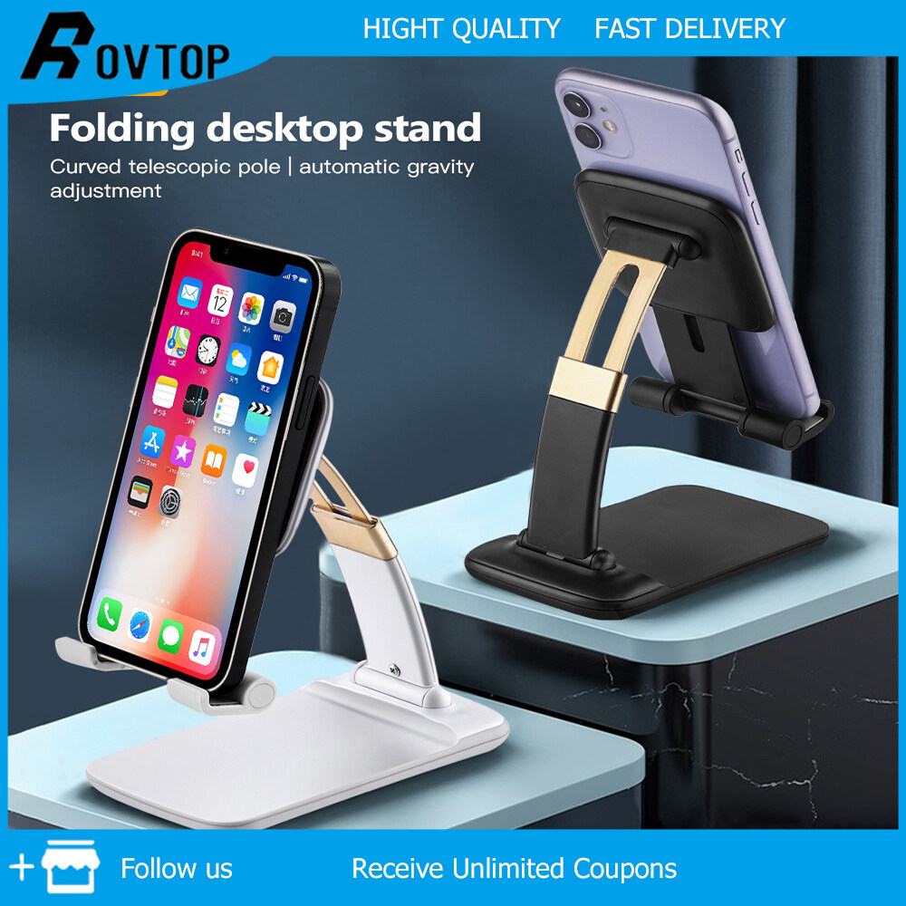 Rovtop Universal Portable Phone Desk Holder Tablet Desktop Holder Telescopic Desktop Stand Adjustable Mobile Phone Support For Huawei
