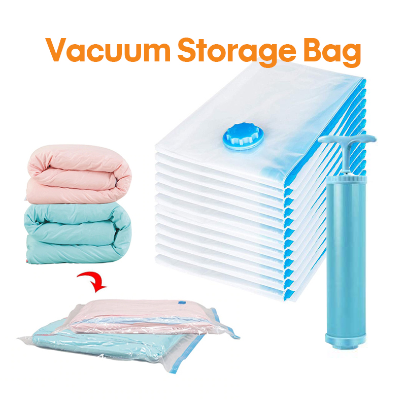 【SG Ship within 24H】(5Pcs) Compression Storage Bag Reusable Waterproof Dustproof Moisture-Proof Foldable Vacuum Bag Save Space Travel Bag Household Clothes Quilt Compressed Organizer