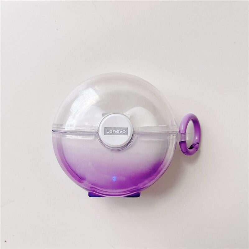 BLUESN Gradient Color Earphone Case For Lenovo LP80 TWS Wireless Headphone Box Fashion Clear Soft Silicone Earbuds Protective Cover