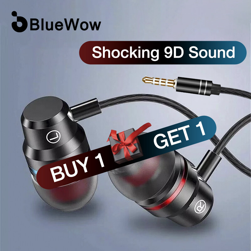 [Buy 1 Take 1] BlueWow G2 3.5mm Wired Headphones Portable Stereo Music in-Ear Sports Earphone with Mic Hands-free Call Phone
