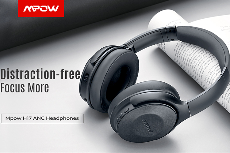 2021 Mpow Official H17 Active Noise Headphones 30H Playing Time Wireless ANC Headset 10min Charge 2 Hours Playback Hi-Fi Stereo Soft Earpads