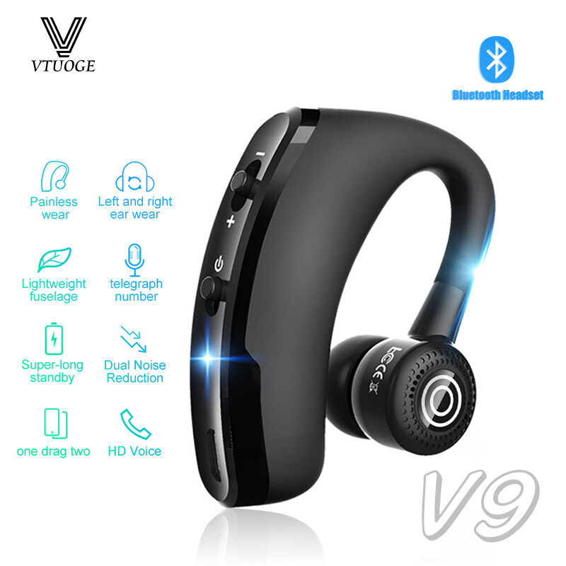 VTUOGE V9 tws Business Bluetooth Earphone In-Ear Earbuds With Mic Wireless Bluetooth Headphones Stereo Noise Reduction Voice Control Handsfree Sports Music Headset