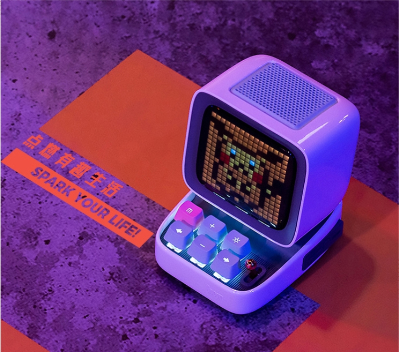 (SG SELLER) New Divoom DITOO Pixel Bluetooth Wireless Speaker Mechanical retro mini computer model Smart Speaker alarm clock Christmas gift