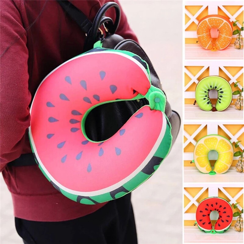 Travel Memory Foam Fruit U Shaped Travel Pillow Neck Support Head Rest Headrest Cushion Pillow