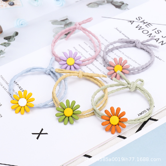5pcs Ladies Headdress Cute Daisy Hair Rope Rubber Band Korean Fashion Headband