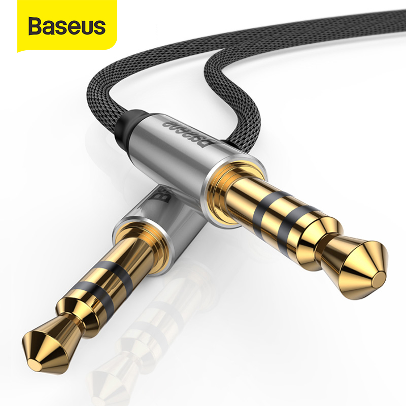 Baseus M30 Aux Cable for Earbuds Earphones Car Aux 3.5mm Jack Audio Cable for iPhone 6 Xiaomi Realme 5 4X Samsung Phone MP3 MP4 Player