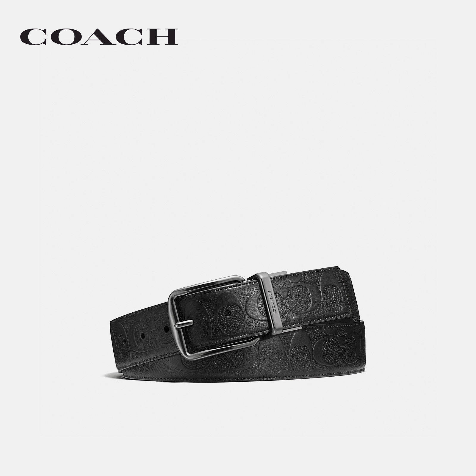 COACH MENS HARNESS BUCKLE CUT-TO-SIZE REVERSIBLE BELT, 38MM