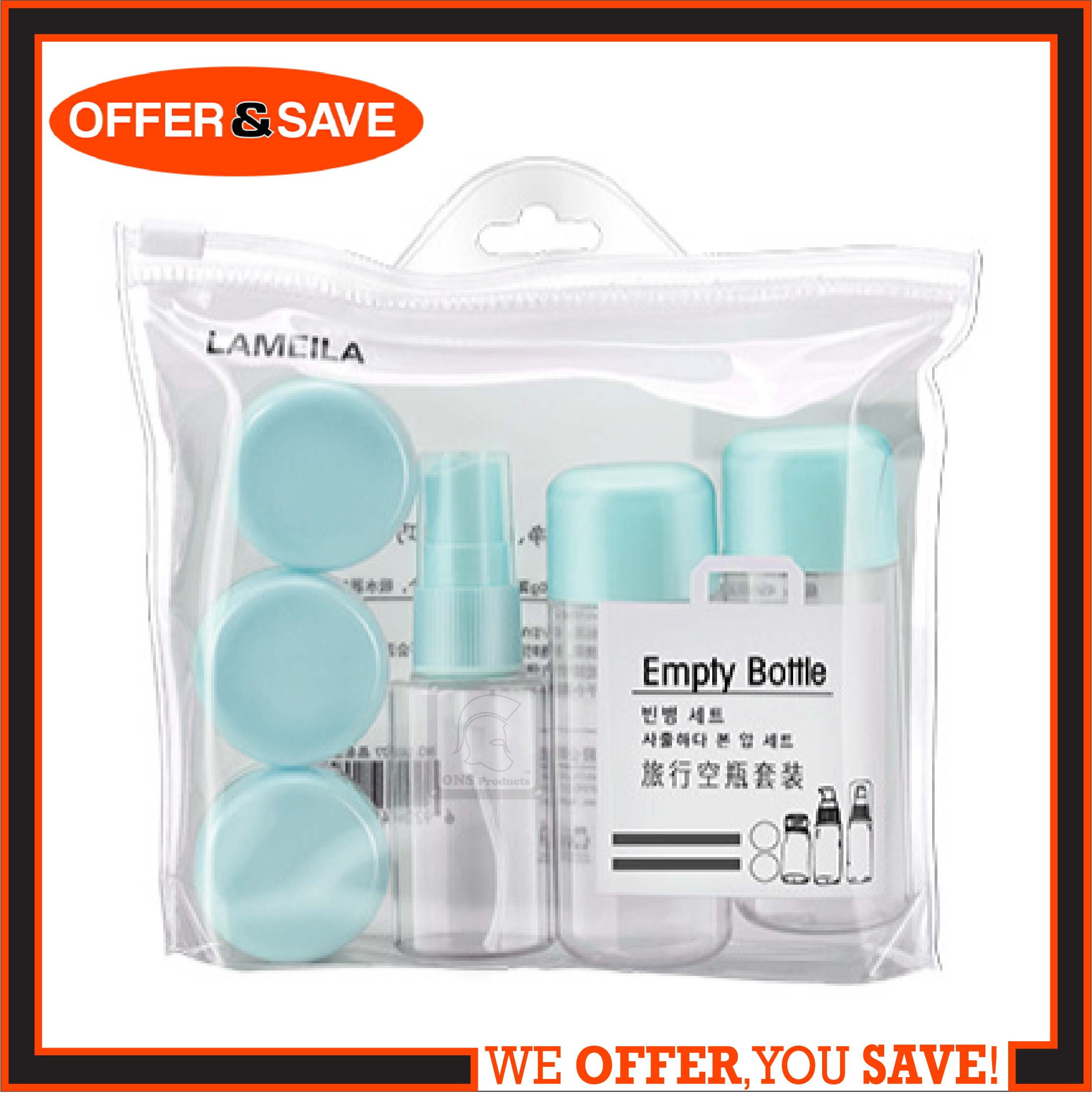 Empty Travel Bottle Set / Spray Bottles / Cosmetic Containers - LA1077