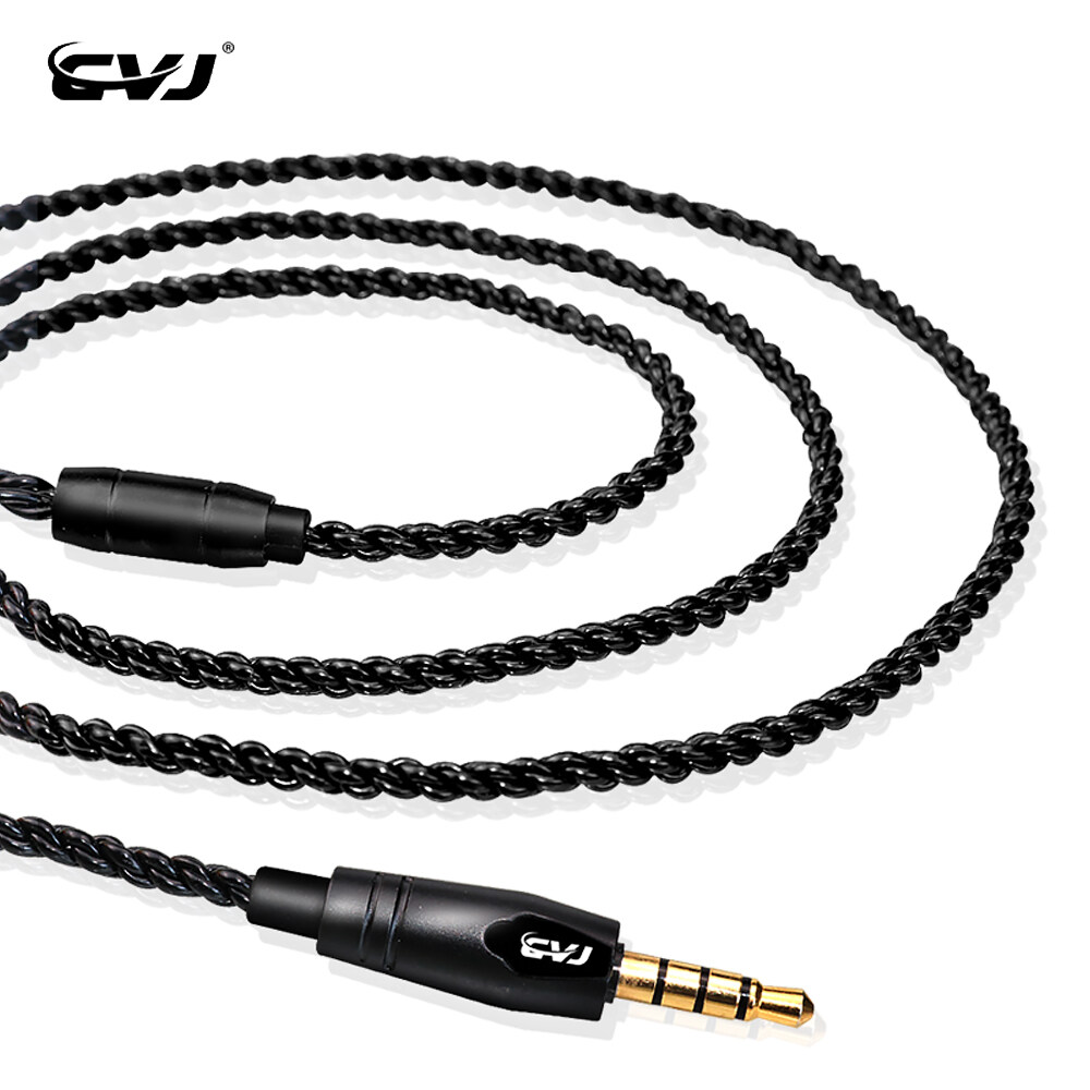 CVJ V1 Earphone Update Cable HIFI Replacement Earbuds Wire Oxygen-Free Copper Cable 2Pin 0.75mm/0.78mm/MMCX Connector Headphone Line For BLON BL03 Moondrop Aria KATO KZ ZSN Pro CCA CA16 Pro TRN MT1 Pr