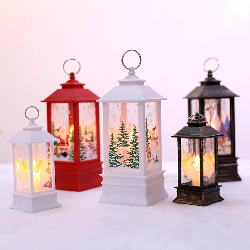 Santa Claus Snowman Lantern Light Merry Christmas Decor For Home Christmas Tree Ornament Xmas Gifts Navidad 2021 New Year 2022