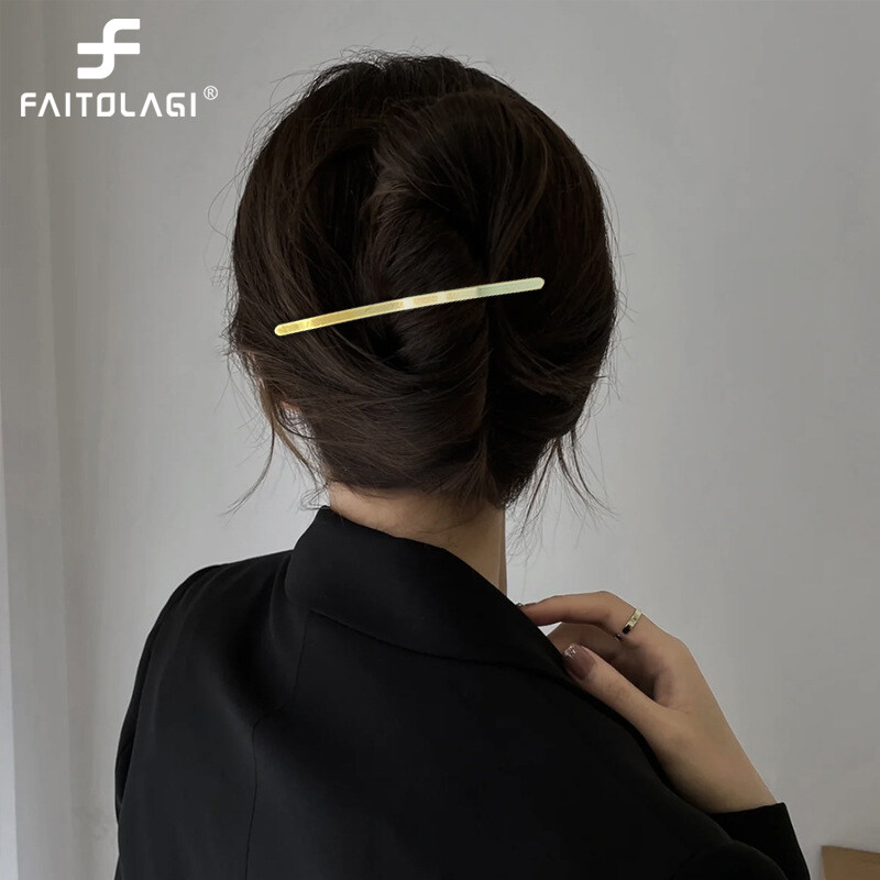 Thin Long Hair Clip for Women Gold Silver Color Metal Hair Claws Barrettes Korean Style Simple Elegant Female Hair Accessories