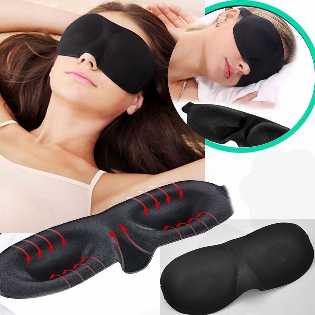 3D Eye Mask Soft Padded Sleep Travel Shade Cover Rest Relax Sleeping Blindfold