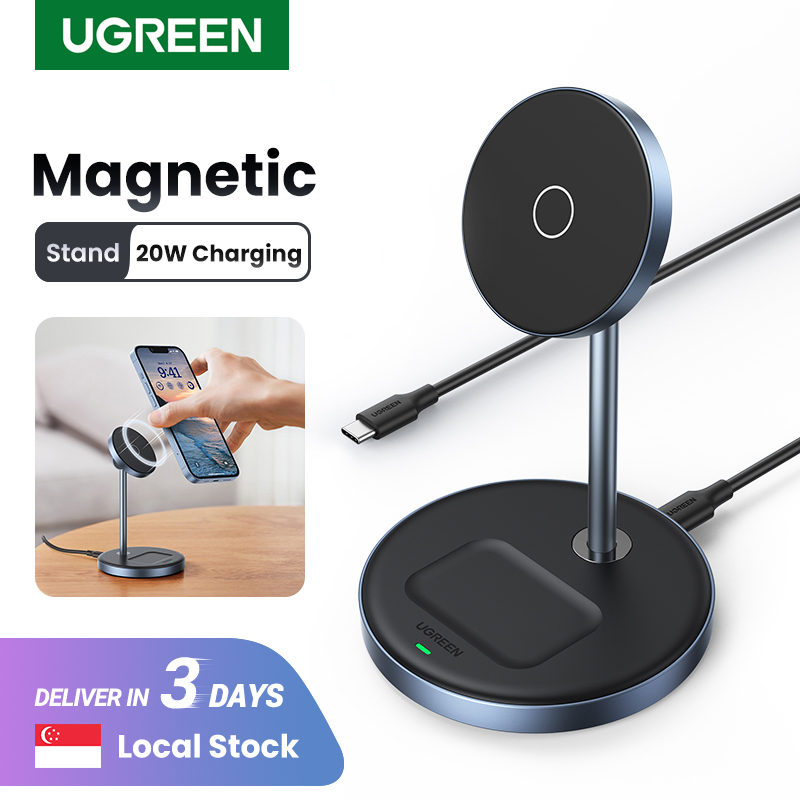UGREEN 2-IN-1 20W Wireless Charger Magsafe Charger 7.5W for iPhone 14 Pro Max 14 Plus iPhone 13 Pro Max AirPods Pro/Max Xiaomi Air 2S Samsung S23 Ultra S22 Samsung Buds Phone Holder