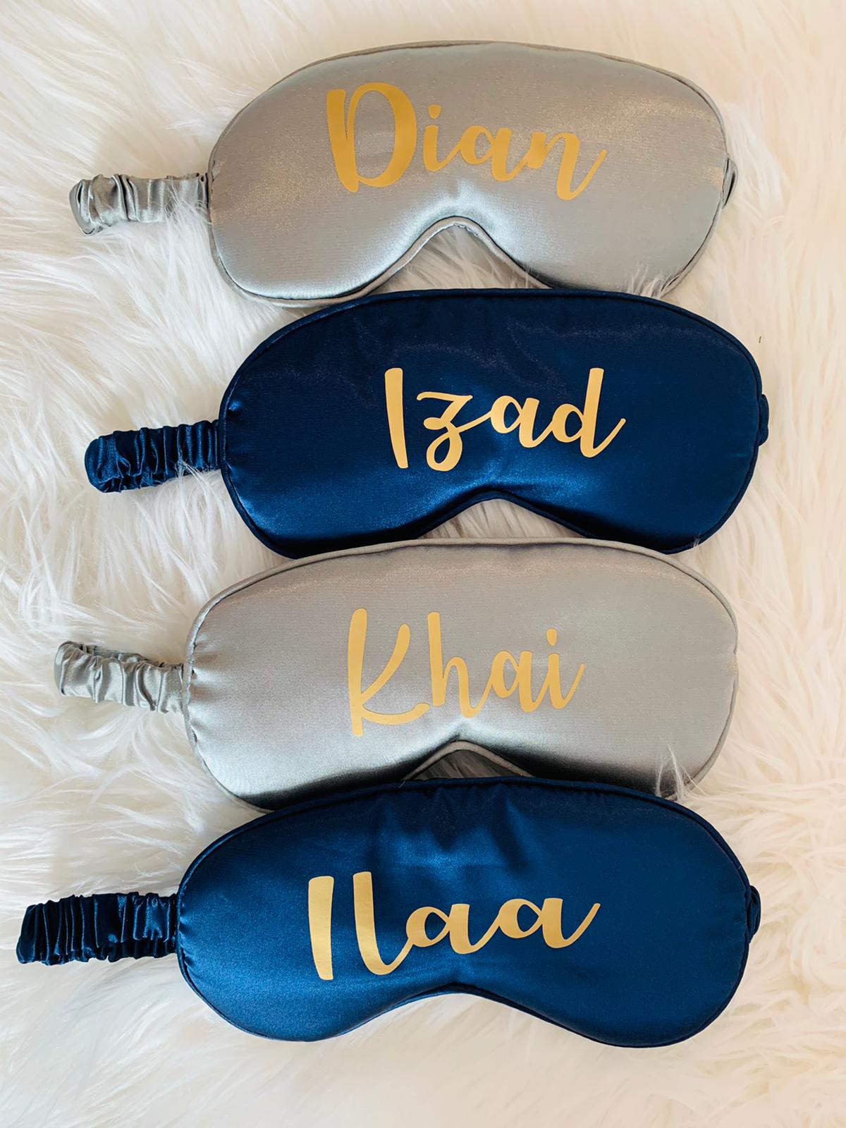 Personalised silk eye mask, customised gifts, bridesmaid gifts, travel eye mask, wedding favors, birthday gifts, Christmas gifts, customized birthday gifts