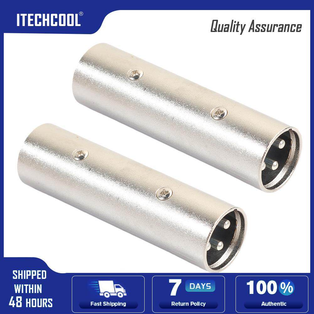 2pcs 3Pin XLR Male to XLR Male Microphone Power For Adapter Plug Connector