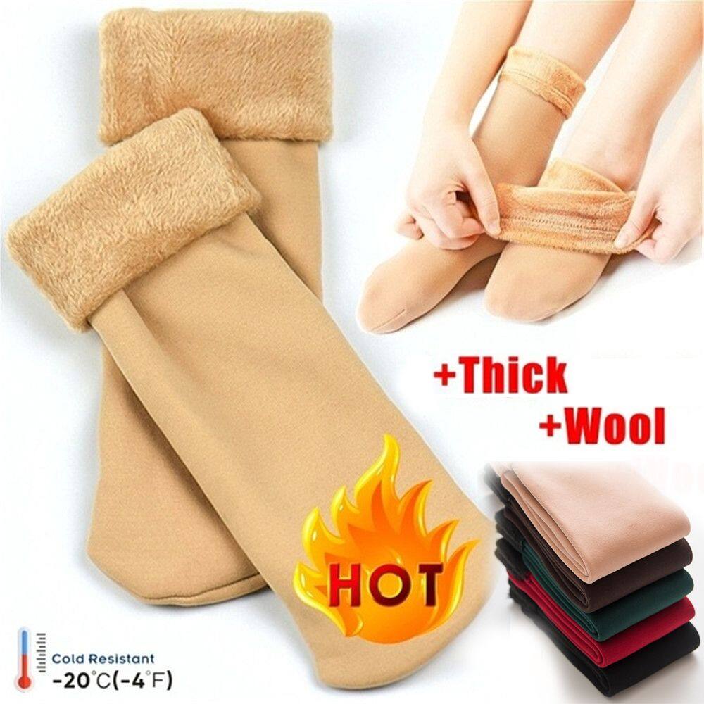 1pair Winter Wamer Women Thicken Thermal Wool Cashmere Snow Socks Seamless Velvet Boots Floor Sleeping Socks for Mens
