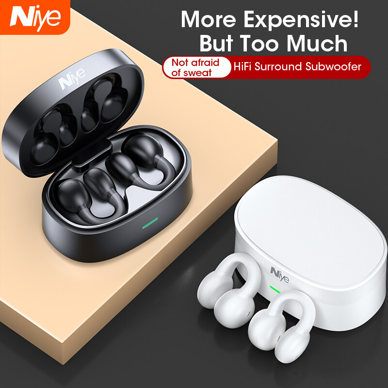 【2022NEW】Niye F3 Sound Earcuffs Ear Bone Conduction Earring Wireless Bluetooth Earphones Auriculares Headset TWS Sport Earbuds for Ambie Xiaomi